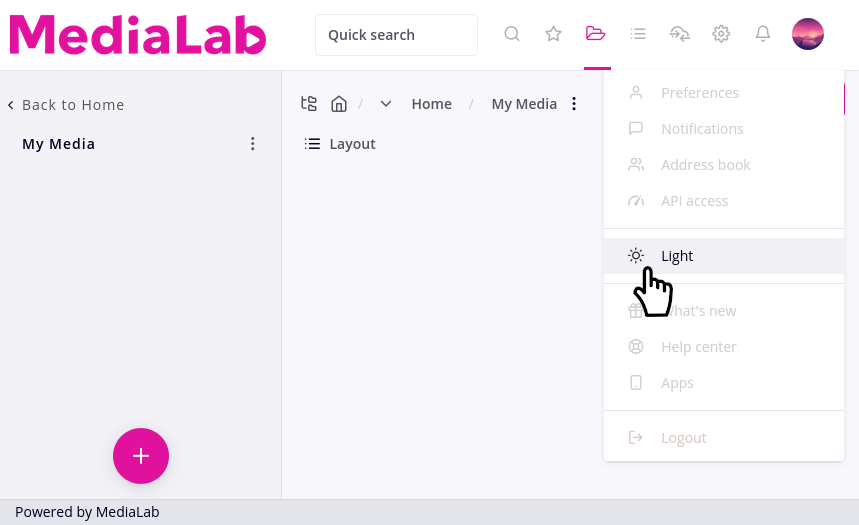 Screenshot to illustrate dark mode